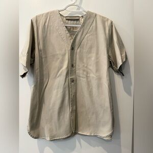 Essentials Women’s Boy Scout Casual Button Down Shirt - Beige